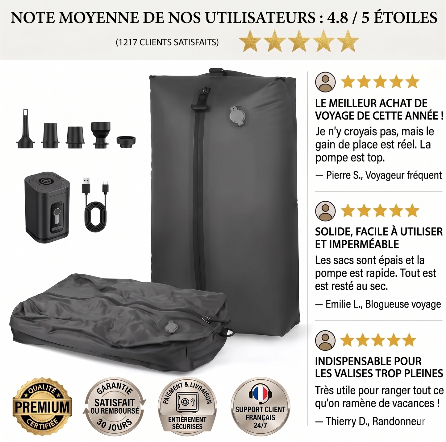 Sacs de voyage à compression